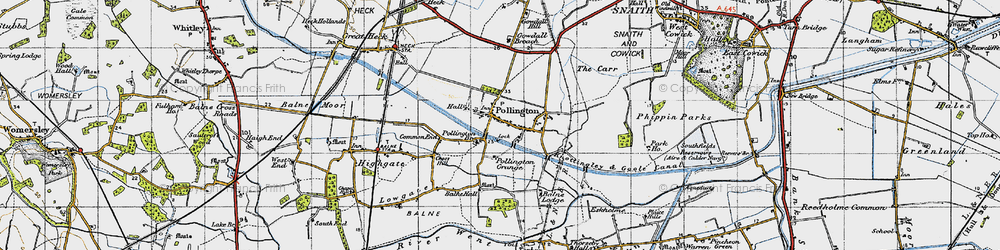 Old map of Balne Hall in 1947