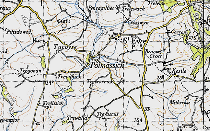 Old map of Polmassick in 1946