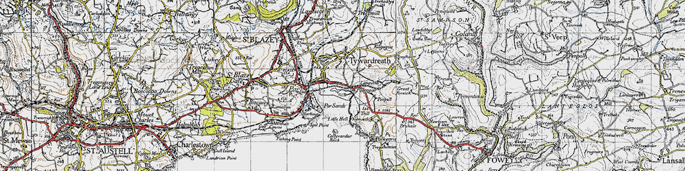 Old map of Polmear in 1946