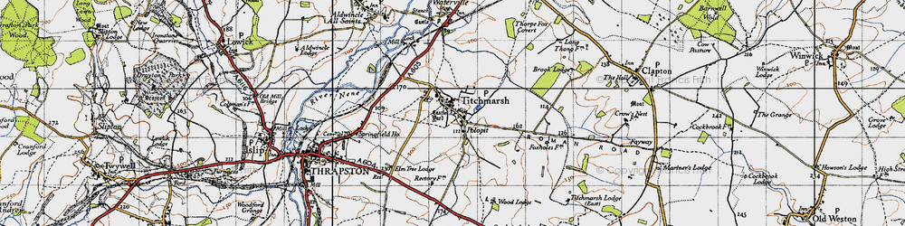 Old map of Bottom Lodge in 1946