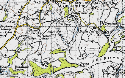 Old map of Polpenwith in 1946