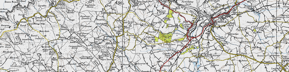 Old map of Trencrom Hill (Fort) in 1946
