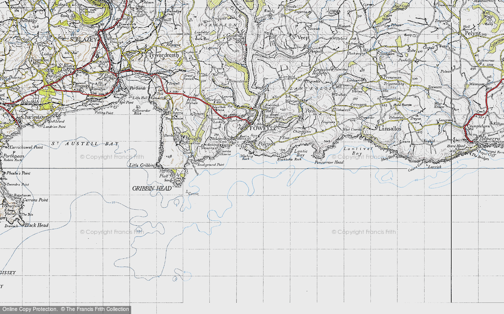 Old Map of Polruan, 1946 in 1946