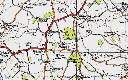 Old map of Polstead Heath in 1946
