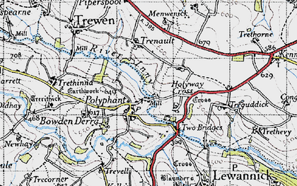 Old map of Polyphant in 1946