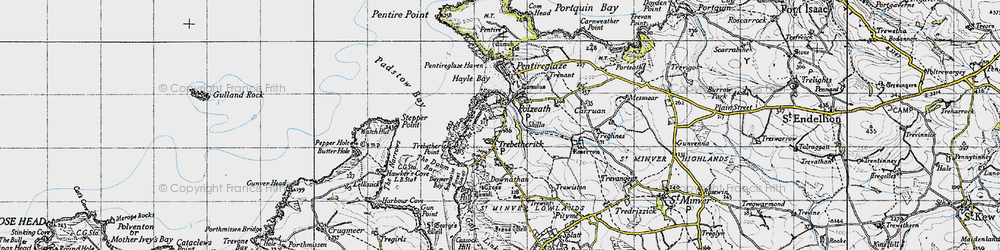 Old map of Brea Hill in 1946