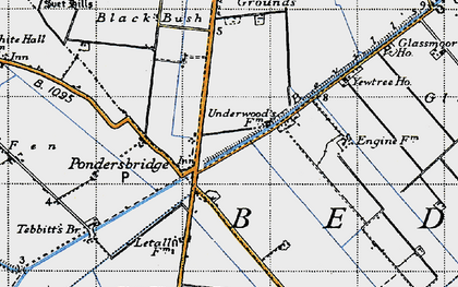 Old map of Pondersbridge in 1946