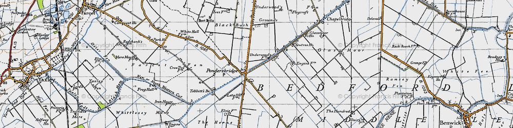 Old map of Bevill's Leam in 1946