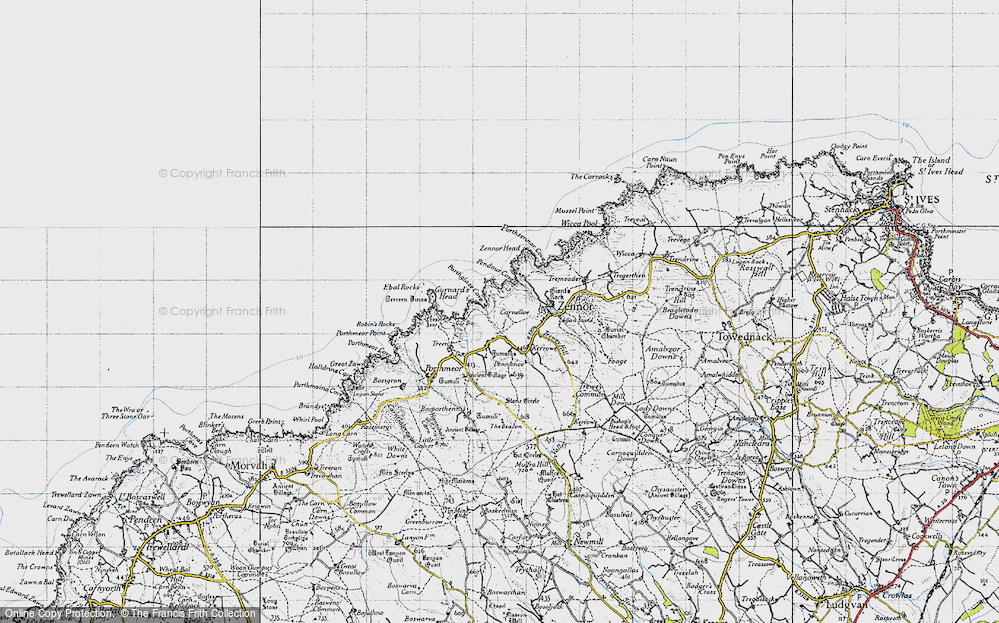 Old Map of Poniou, 1946 in 1946