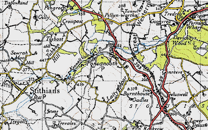 Old map of Ponsanooth in 1946