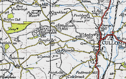 Old map of Ponsford in 1946