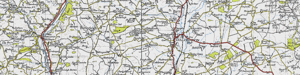 Old map of Ponsford in 1946