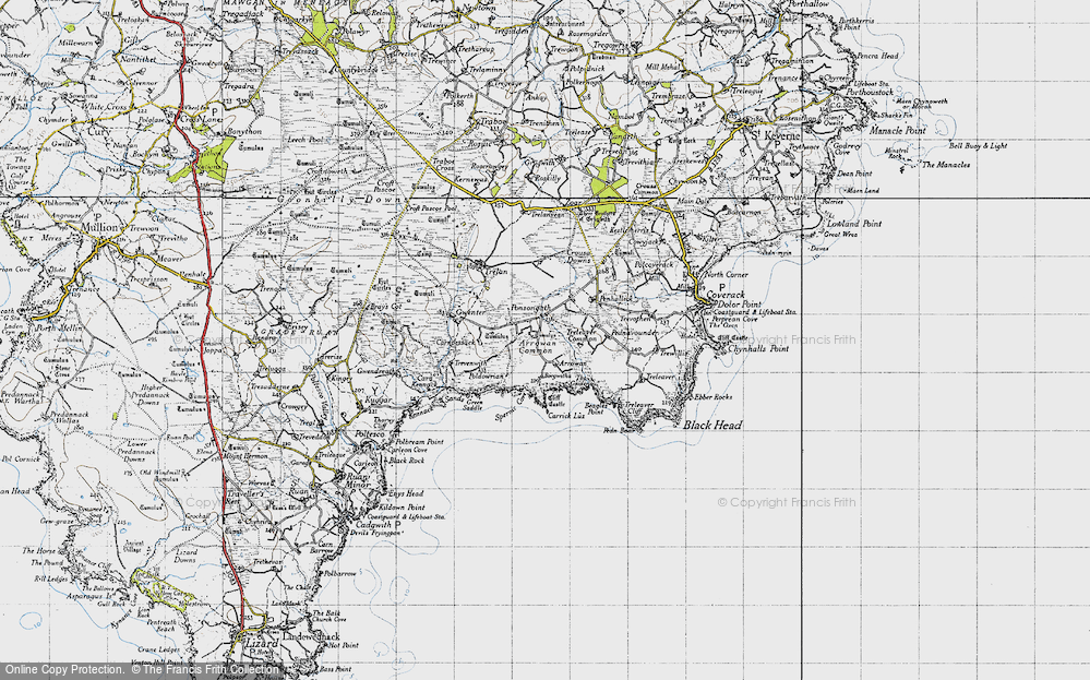 Old Map of Historic Map covering Arrowan Common in 1946