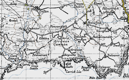 Old map of Arrowan Common in 1946