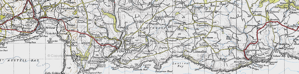 Old map of Pont in 1946