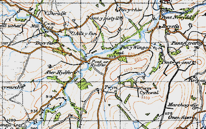 Old map of Pont ar Hydfer in 1947