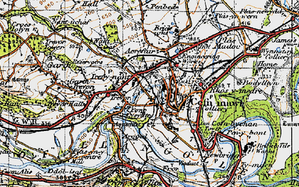 Old map of Pont Cysyllte in 1947
