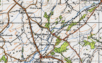 Old map of Pont-Henri in 1946