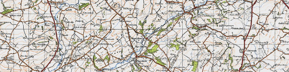 Old map of Pont-Henri in 1946