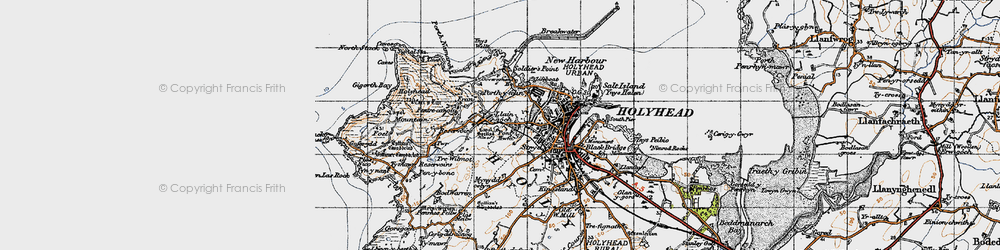 Old map of Pont Hwfa in 1947