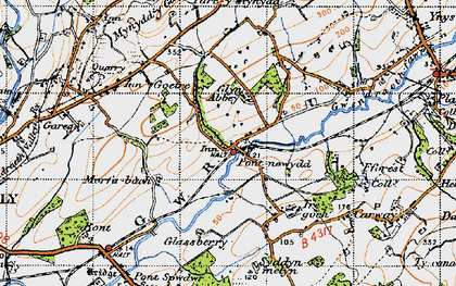 Old map of Pont-newydd in 1946