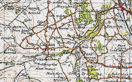 Old map of Pont-newydd in 1947
