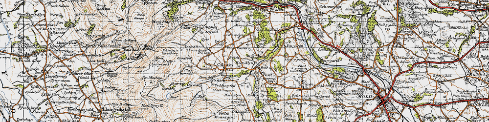Old map of Pont-newydd in 1947