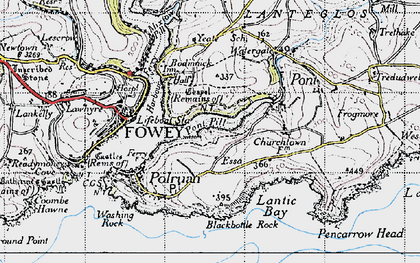 Old map of Blackbottle Rock in 1946