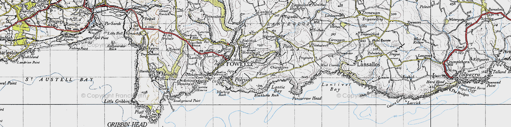 Old map of Blackbottle Rock in 1946