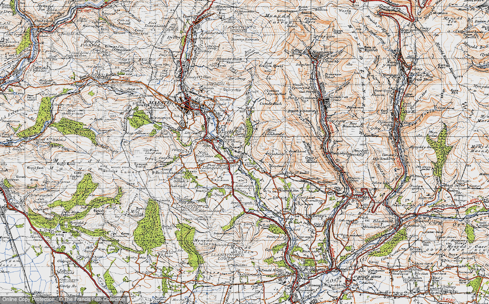 Old Map of Pont Rhyd-y-cyff, 1947 in 1947