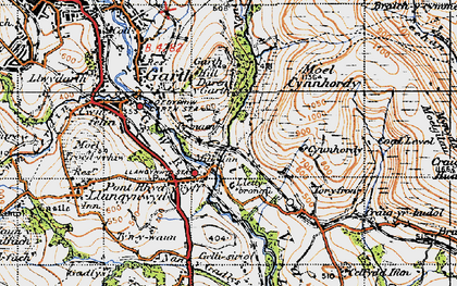 Old map of Pont Rhyd-y-cyff in 1947