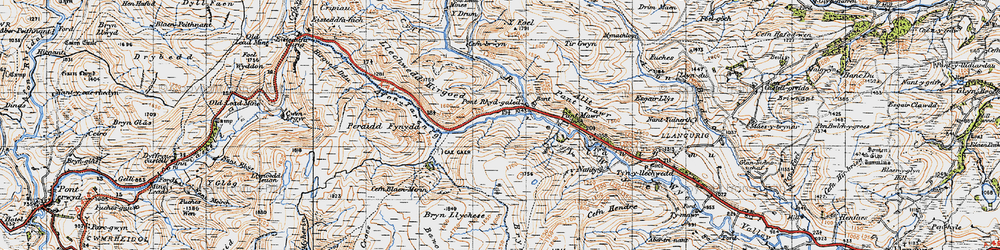 Old map of Bryn Llychese in 1947