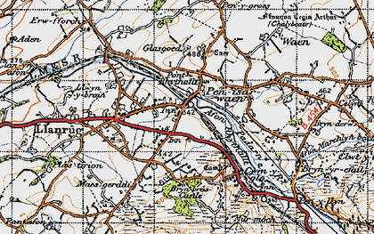 Old map of Bryn Bras Castle in 1947