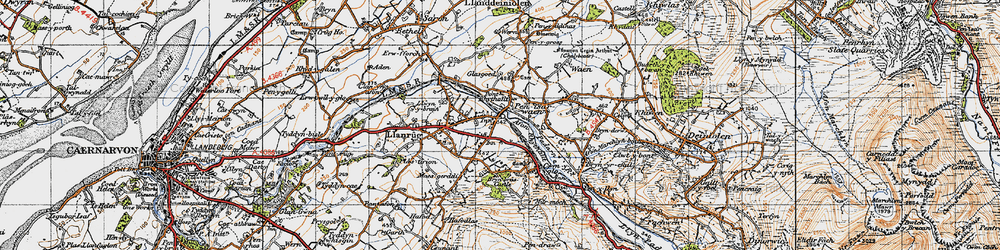 Old map of Pont-Rhythallt in 1947