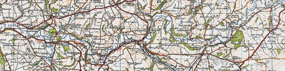 Old map of Pont-Tyweli in 1947