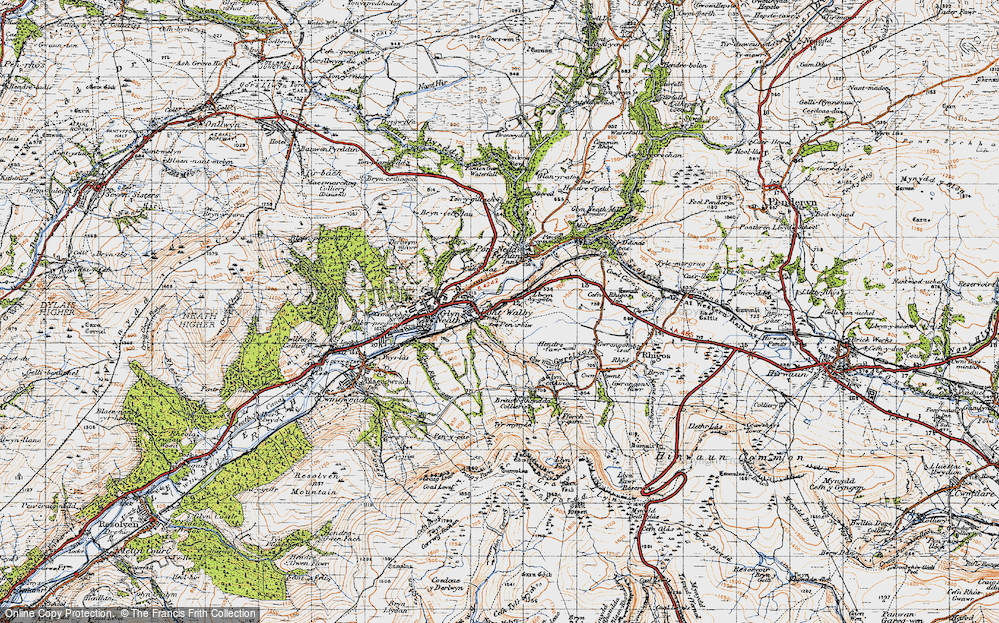 Old Map of Pont-Walby, 1947 in 1947