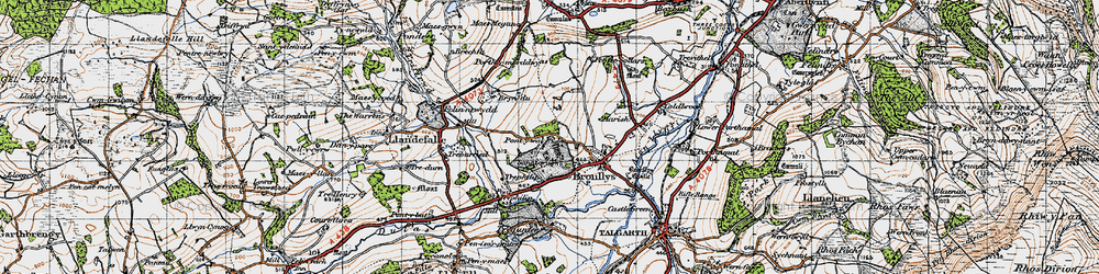 Old map of Pont-y-wal in 1947