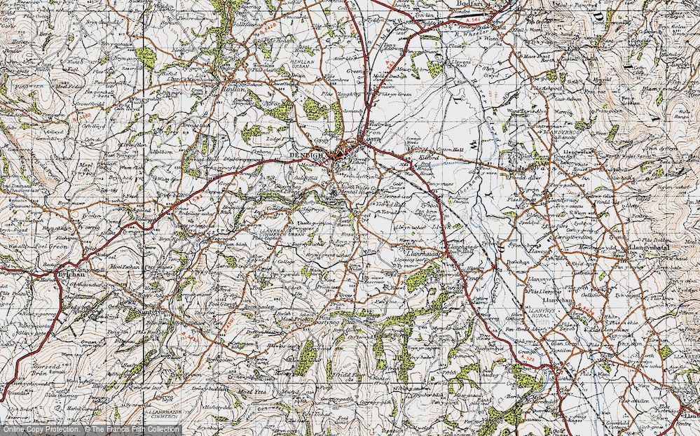 Old Map of Historic Map covering Bryn-y-gwynt Uchaf in 1947