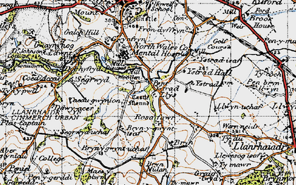 Old map of Pont-Ystrad in 1947