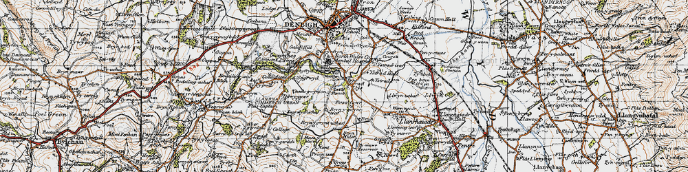 Old map of Pont-Ystrad in 1947