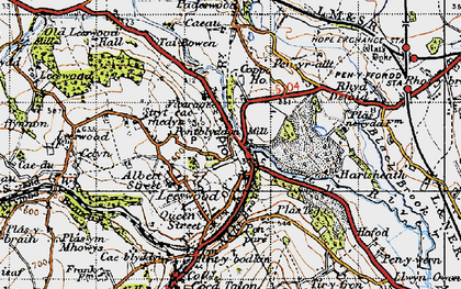 Old map of Pontblyddyn in 1947