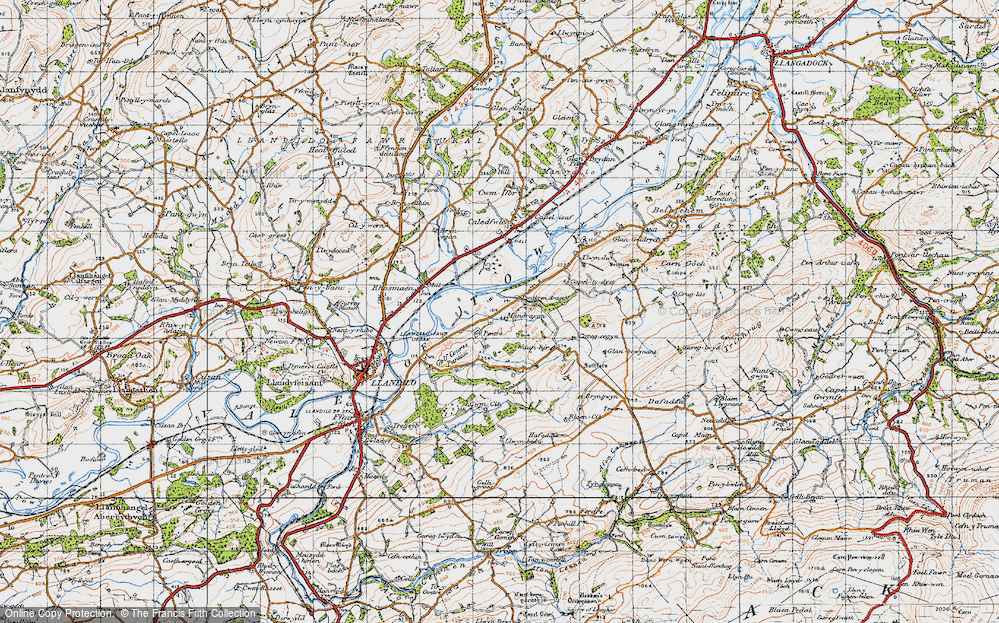 Old Map of Pontbren Araeth, 1947 in 1947