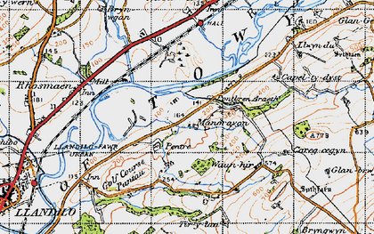Old map of Pontbren Araeth in 1947