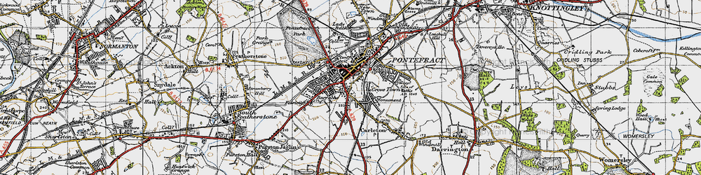 Old map of Pontefract in 1947