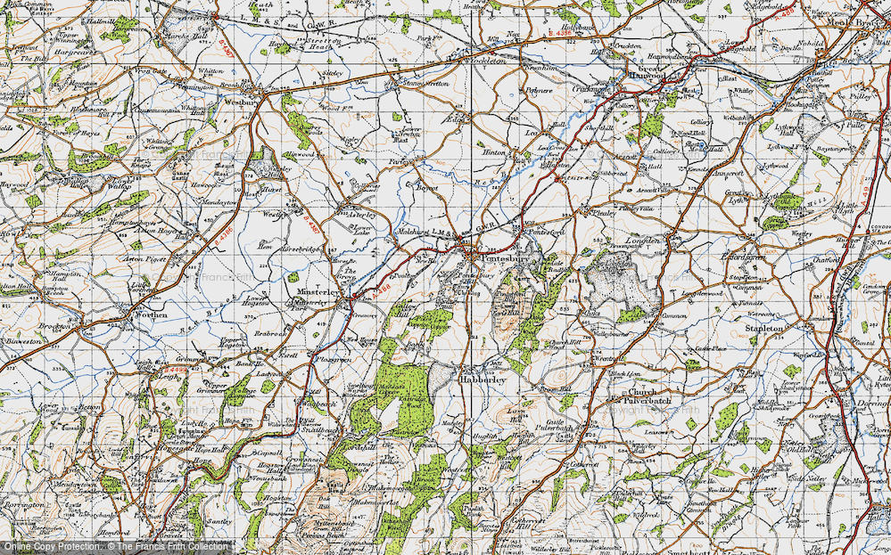 Old Map of Pontesbury Hill, 1947 in 1947