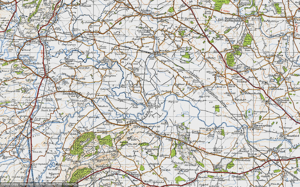 Old Map of Ponthen, 1947 in 1947