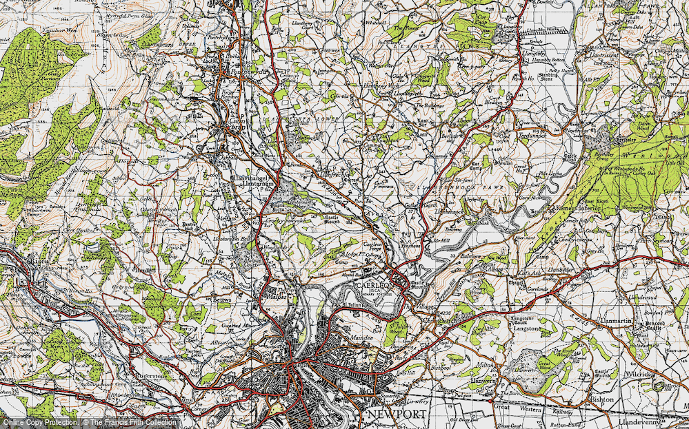 Old Map of Ponthir, 1946 in 1946