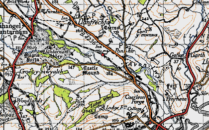 Old map of Ponthir in 1946