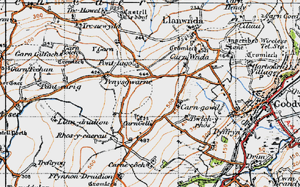 Old map of Pontiago in 1947
