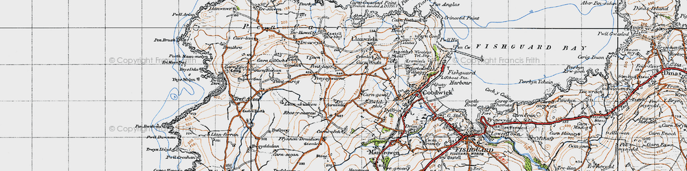 Old map of Pontiago in 1947